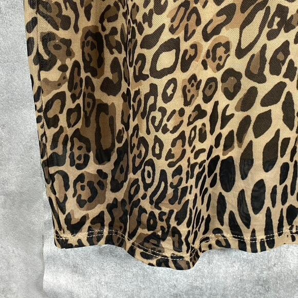 BAR III Women's Cheetah Printed Sleeveless Mock-Neck Cutout Bodycon Dress SZ XL - Picture 7 of 11